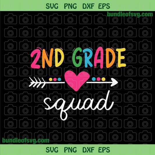 2nd Grade Squad SVG Second Grade Squad svg Back To School Svg png eps dxf cut files Silhouette Cricut - BundleofSVG