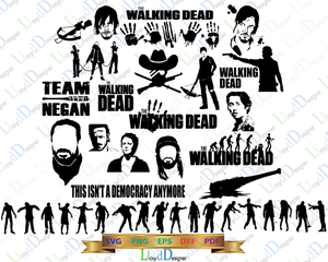 The walking dead SVG walking dead clipart logo Shirt Invitation Birthday Silhouette Party Decor Print svg png dxf file cameo cricut