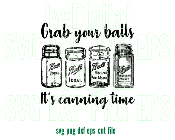 Grab your Balls it Canning Time SVG love Canning Mason jar labels shirt sign clipart decor gifts svg eps dxf png files cameo cricut