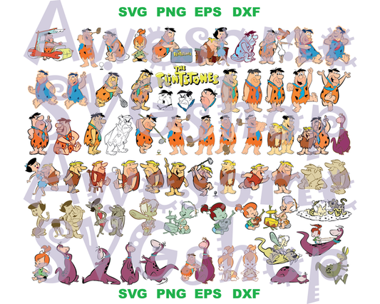 Flintstones Digital Flintstones SVG Flintstones Birthday Party Flintstones T shirt Printable Invitation clipart svg eps dxf png file cricut