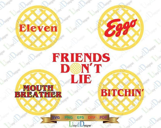 Stranger things svg pack 11 Stranger things Eleven eggo cake Bitchin shirt Eleven cake eggo svg png dxf eps cut files Cameo Cricut