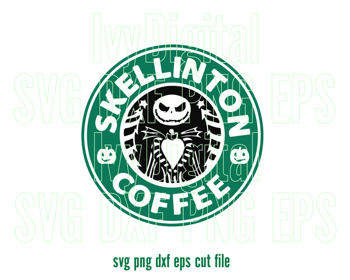 Jack Skellinton Coffee SVG funny t shirt saying shirt funny printable sayings svg eps dxf png cutting files cameo cricut - BundleofSVG