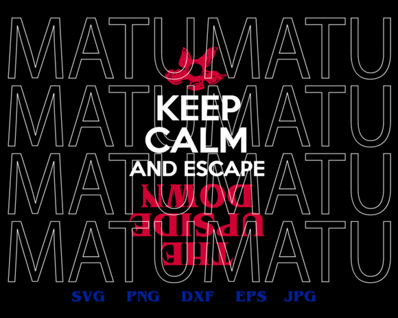 Stranger things Keep Calm And Escape The Upside Down SVG Demogorgon clipart shirt Party Gift svg png dxf eps cut file for cameo cricut