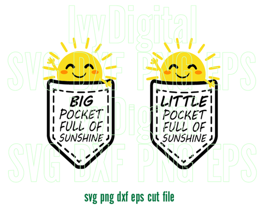 Big Little Pocket Full of Sunshine SVG T Shirt Sorority Big Little svg Apparel Silhouette Download gifts svg dxf png cut files cricut