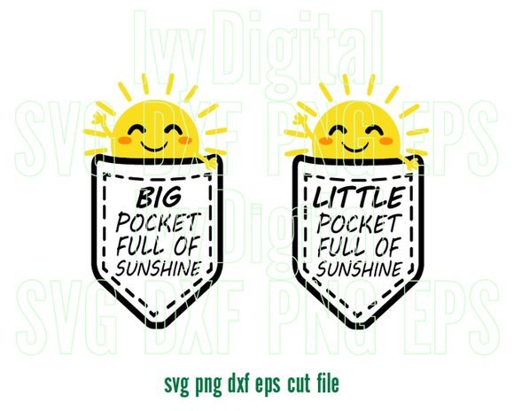 Big Little Pocket Full of Sunshine SVG T Shirt Sorority Big Little svg Apparel Silhouette Download gifts svg dxf png cut files cricut