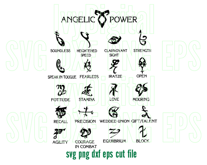 Shadow Hunters SVG Angelic Power Symbols logo Shadow Hunters Shirt Clipart Poster Party Decor Gift svg png dxf eps file for cameo cricut - BundleofSVG