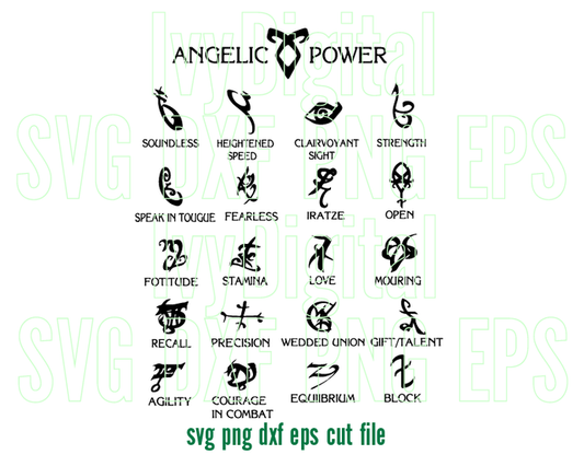 Shadow Hunters SVG Angelic Power Symbols logo Shadow Hunters Shirt Clipart Poster Party Decor Gift svg png dxf eps file for cameo cricut - BundleofSVG
