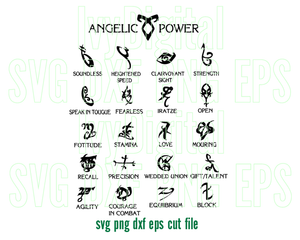 Shadow Hunters SVG Angelic Power Symbols logo Shadow Hunters Shirt Clipart Poster Party Decor Gift svg png dxf eps file for cameo cricut