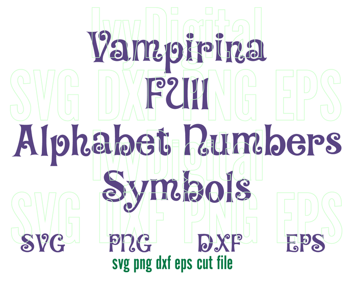 Vampirina Font SVG Vampirina Alphabet SVG Letter Numbers Birthday shirt decor Party Invitation Print svg png dxf cut file silhouette Cricut - BundleofSVG