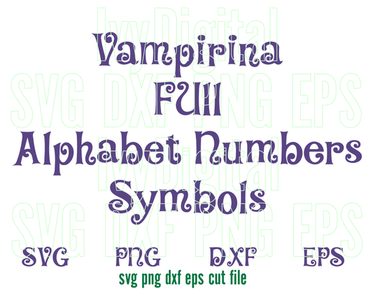 Vampirina Font SVG Vampirina Alphabet SVG Letter Numbers Birthday shirt decor Party Invitation Print svg png dxf cut file silhouette Cricut - BundleofSVG