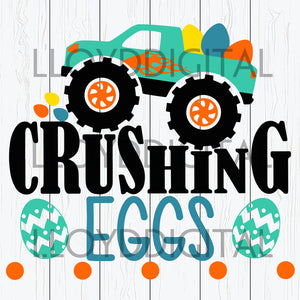 Easter Egg SVG Easter Monster Truck Car svg Boy Crushing Eggs Easter Eggs shirt Download svg dxf png cut files silhouette cricut