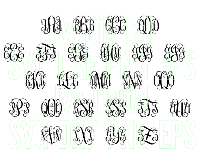 Circle Vine Interlocking Monogram font file .ttf font true type font f