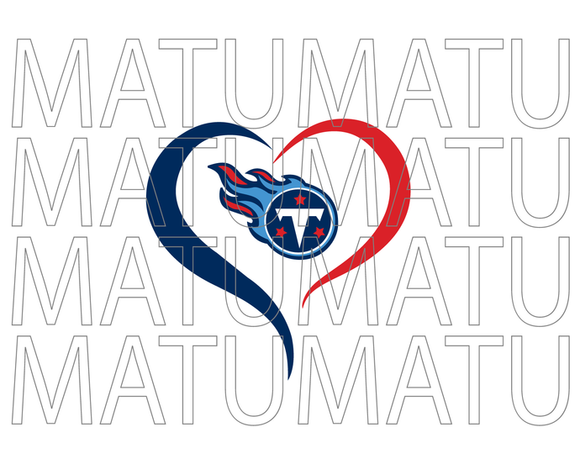 Tennessee Titans Heart svg Open Heart Super Bowl American Football Rugby sign shirt decor svg png dxf eps cut files cameo cricut
