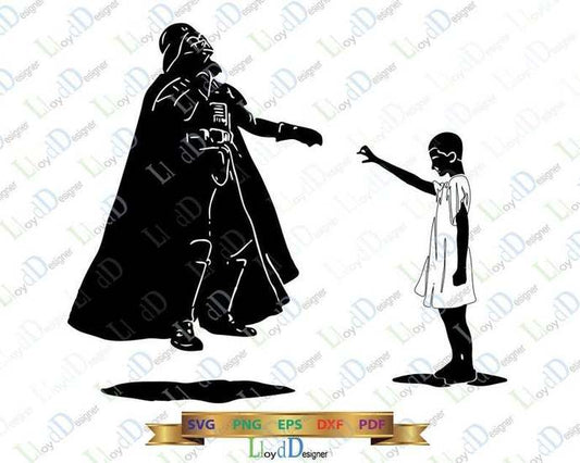 Stranger things Star Wars Eleven and Darth Vader SVG Shirt Stranger things 11 Force Power svg eps png dxf files cameo cricut - BundleofSVG