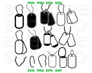 Bundle Dog Tags SVG Military tag shirt Tags clipart Tag vector decor party silhouette svg png dxf cut files for cricut cameo