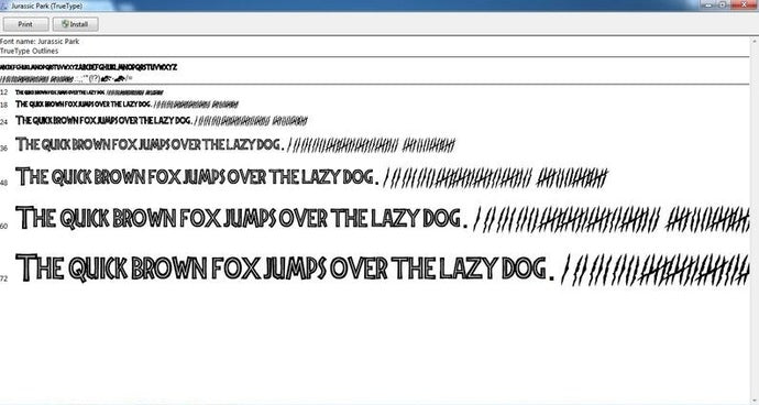 Installable Jurassic park font file Jurassic world letters compatible install on PC or Mac Jurassic Alphabet gift shirt birthday party