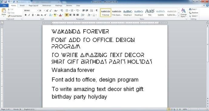 Black Panther Font Wakanda font file Ttf Otf file Installable on PC or Mac Wakanda Full Alphabet for Office Design program etc