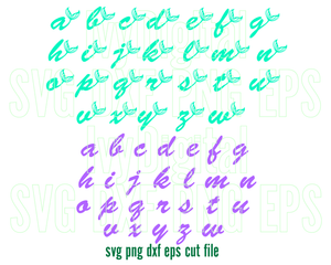 Little Mermaid Tail Font svg Letters Mermaid Alphabet clipart Numbers birthday decor party shirt print download svg png dxf cut files Cricut