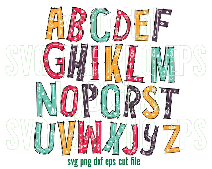 Alphabet SVG Alphabet Flower Floral Letters Clipart birthday Invitation Party Decorations Poster Digital svg eps png dxf cut files cricut