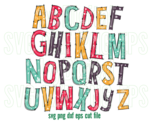 Alphabet SVG Alphabet Flower Floral Letters Clipart birthday Invitation Party Decorations Poster Digital svg eps png dxf cut files cricut