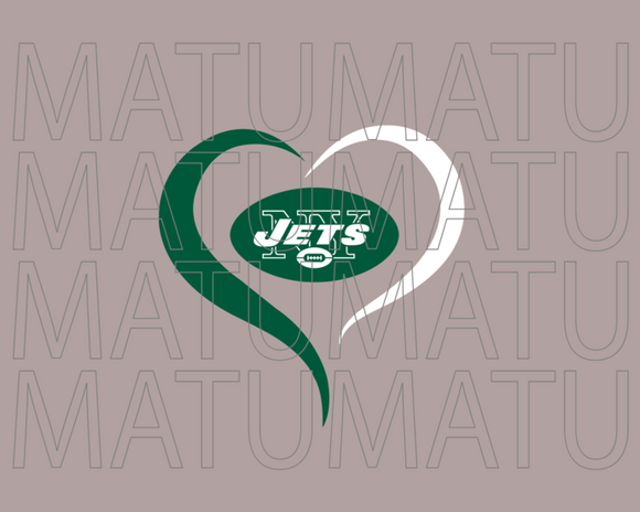 New York Jets Heart svg Open Heart Super Bowl American Football Rugby sign shirt decor svg png dxf eps cut files cameo cricut