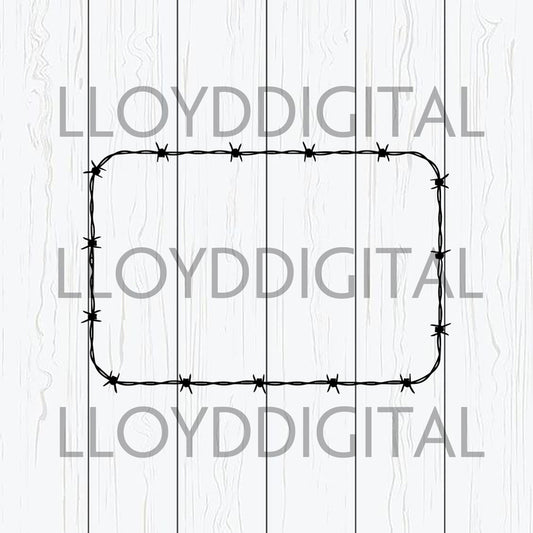 Barbed Wire Rectangle Frame Razor Fence Fencing Barb Bob Forbidden Danger Jail Prison svg png jpg dxf eps cut files silhouette cameo cricut - BundleofSVG