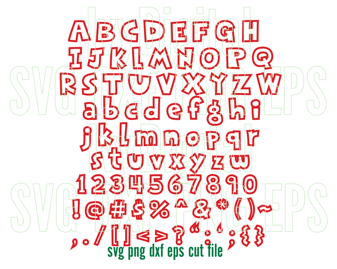 Captain Underpants Font SVG Captain Alphabet Letters Numbers birthday decor party svg png eps dxf cut files silhouette Cameo Cricut - BundleofSVG