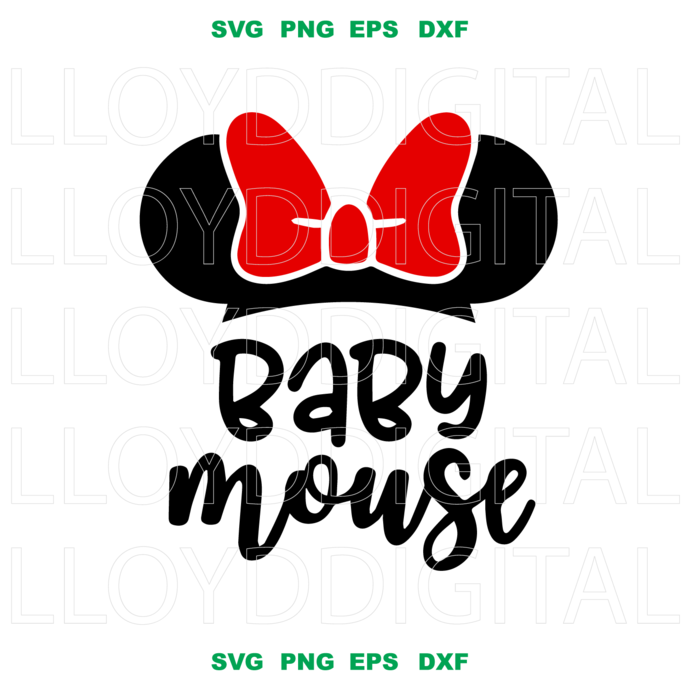 Baby mouse Svg Mama mouse Mommy Papa mouse Minnie Bow Svg Family shirt birthday svg eps png dxf cutting files cameo cricut - BundleofSVG