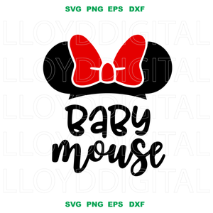 Baby mouse Svg Mama mouse Mommy Papa mouse Minnie Bow Svg Family shirt birthday svg eps png dxf cutting files cameo cricut