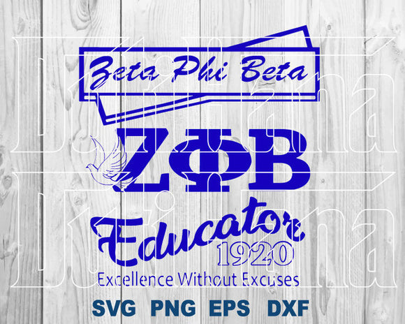 Zeta Phi Beta Sorority SVG Shirt ZphiB Educator 1920 logo sign Z phi B shield vector poster gift party svg eps dxf png file for cameo cricut