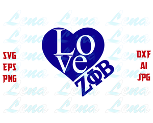Love Heart Zeta Phi Beta Sorority svg Zeta Phi Beta Shirt ZPhiB logo sign Z phi B shield vector party svg eps dxf png file for cameo cricut