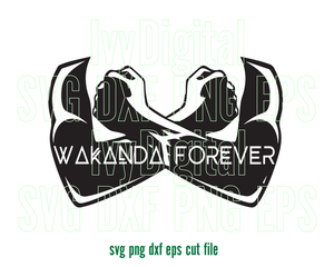 Marvel Black Panther SVG Wakanda Forever Hand Arm Sign clipart Silhouette birthday shirt Black Panther party svg eps dxf png files