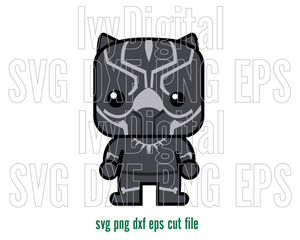 Marvel Cute Black Panther SVG Black Panther Chibi Helmet Mask Sign clipart Silhouette shirt vector party svg eps dxf png files