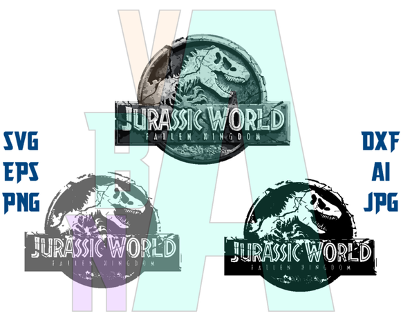 Jurassic world SVG file Jurassic world Fallen Kingdom logo Shirt Clipart Invitation Birthday Gifts Party Decor svg png dxf file cameo cricut
