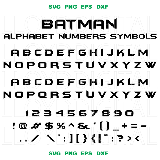 Batman Alphabet SVG Batman Font svg Letters svg png dxf eps clipart cutting file for print t shirt gift birthday party - BundleofSVG