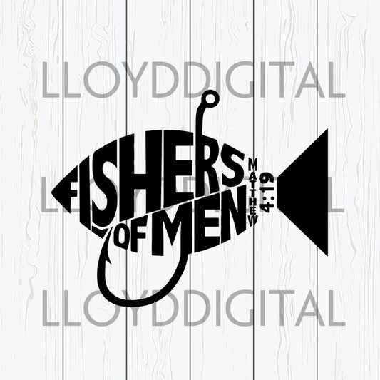 Fishers of Men Matthew 4:19 svg Fishing shirt svg png jpg dxf eps clipart cutting files silhouette cameo cricut - BundleofSVG