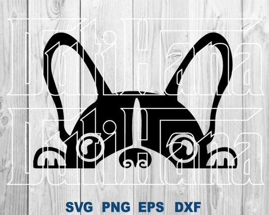 Pet Dog French Bulldog Face SVG Peeking Paws Animal clipart Silhouette Party Banner Decor printable svg png dxf cut files cameo cricut