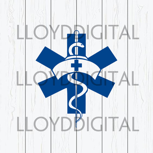 Nursing Symbols with Star of Life and Nurse Cap shirt svg png jpg dxf eps clipart cutting files silhouette cameo cricut - BundleofSVG