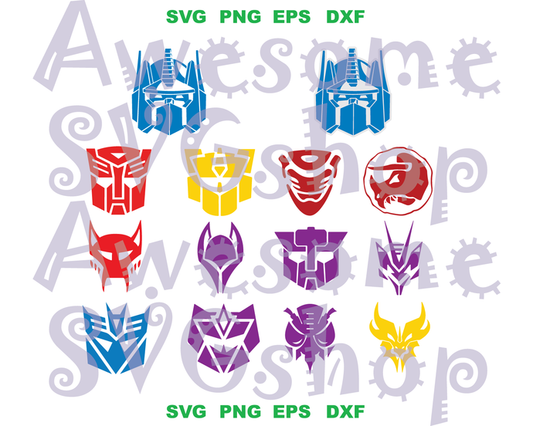 Transformers SVG Transformers Original Logo Birthday Party Decor clipart Optimus Bumblebee shirt dxf eps png svg files silhouette cricut - BundleofSVG