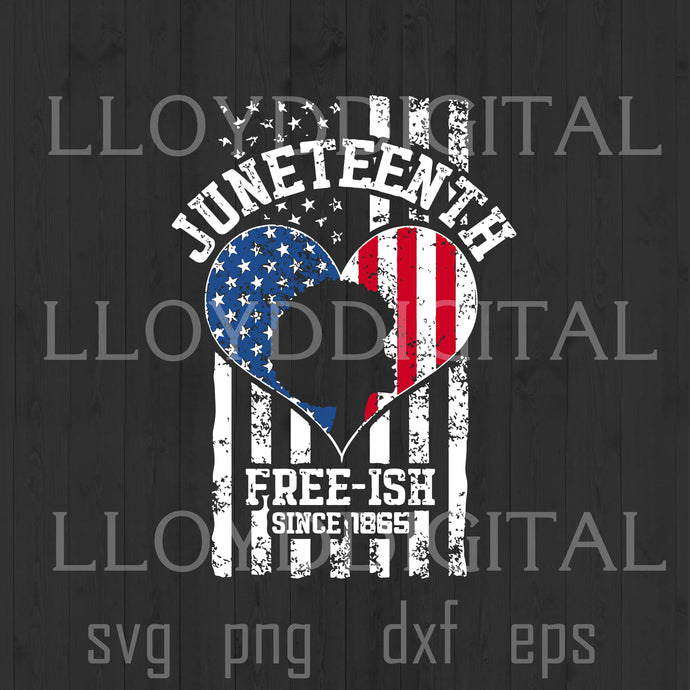 Juneteenth Free-ish since 1865 svg Black history svg Juneteenth heart svg png jpg dxf eps clipart cutting files silhouette cameo cricut - BundleofSVG