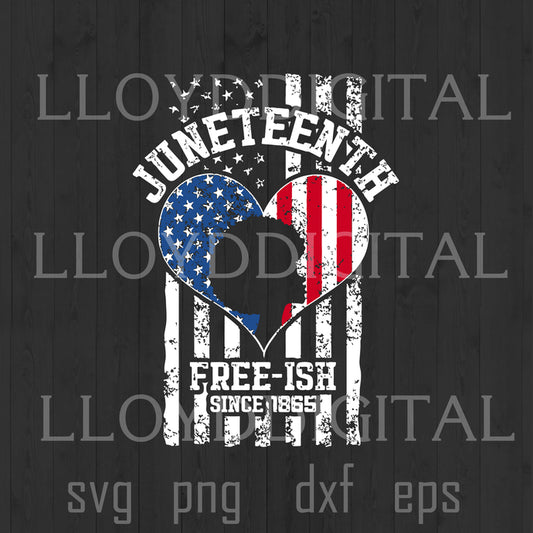 Juneteenth Free-ish since 1865 svg Black history svg Juneteenth heart svg png jpg dxf eps clipart cutting files silhouette cameo cricut - BundleofSVG