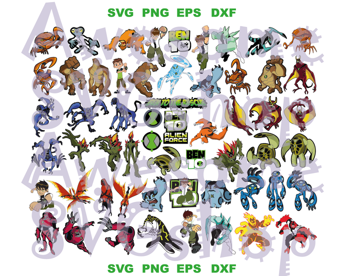 99 BEN 10 Clipart,Ben 10 images,Ben 10 characters,Ben 10 png, printable,  transparent backgrounds, Instant Download