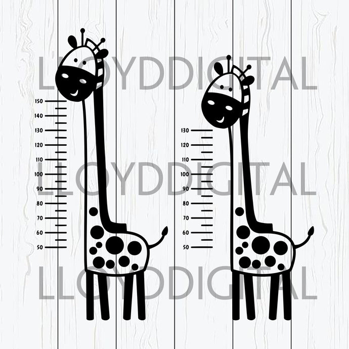 Giraffe SVG, Giraffe Meter Silhouette, Bumper Children Meter, Giraffe Clipart svg party svg eps dxf png files digital cameo cricut - BundleofSVG