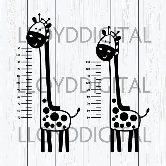 Giraffe SVG, Giraffe Meter Silhouette, Bumper Children Meter, Giraffe Clipart svg party svg eps dxf png files digital cameo cricut - BundleofSVG