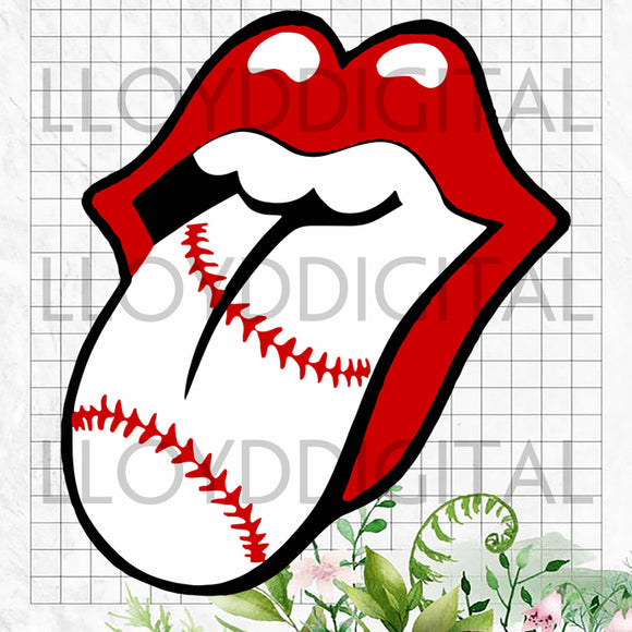 Love Baseball Tongue Lips svg shirt instant download svg png jpg dxf eps clipart cutting files silhouette cameo cricut