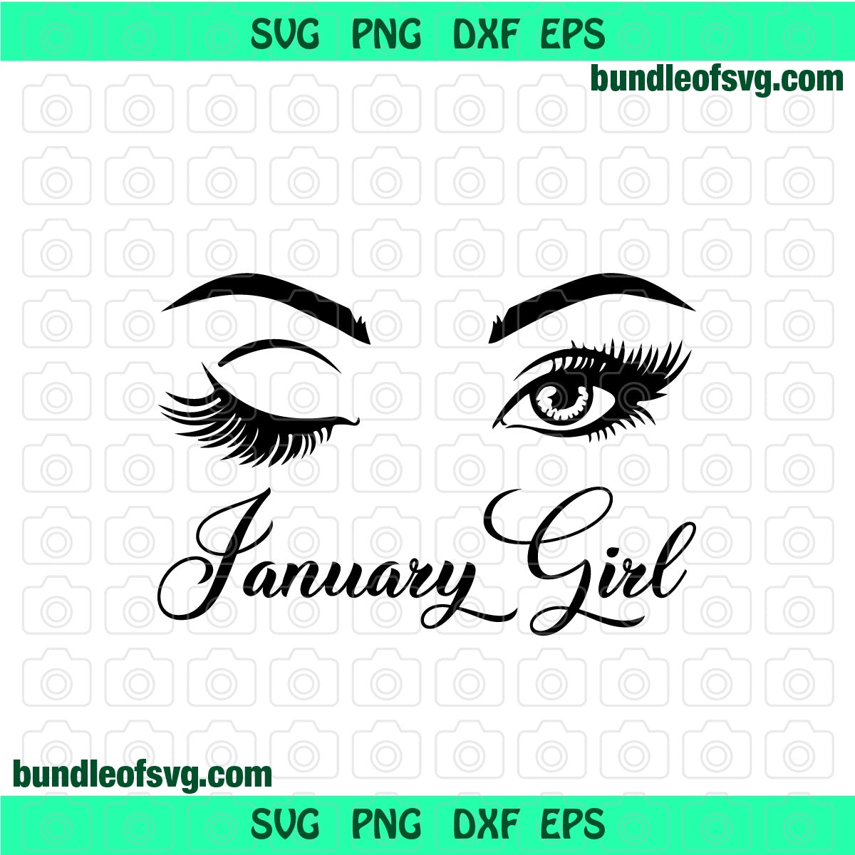A Queen was born in January svg January Girl Eyes svg Eyelash January Birthday svg January girl svg png dxf eps files - BundleofSVG