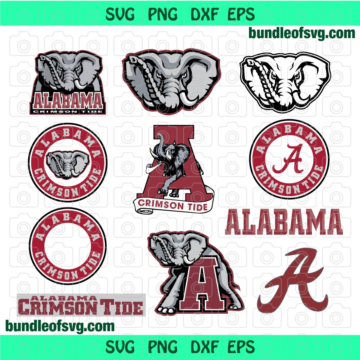 Bundle Alabama football svg Alabama crimson tide svgTide Elephant svg dxf eps png cut files cameo cricut - BundleofSVG