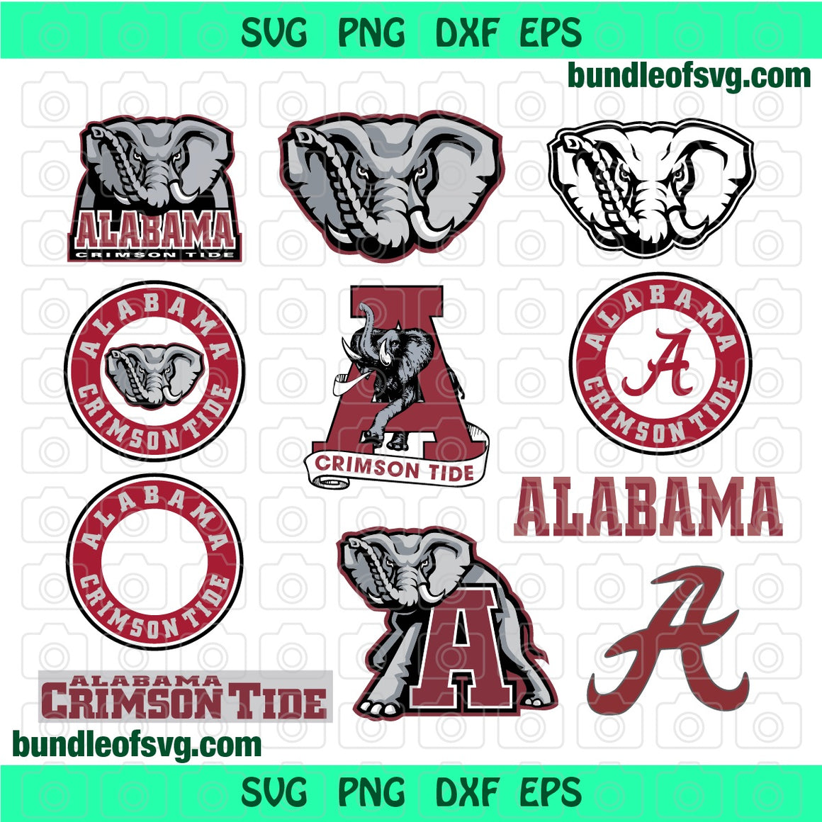 Bundle Alabama football svg Alabama crimson tide svg Elephant svg