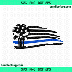 America Flag Police SVG Thin Blue Line Flag Skull svg Military svg eps png dxf files Cricut