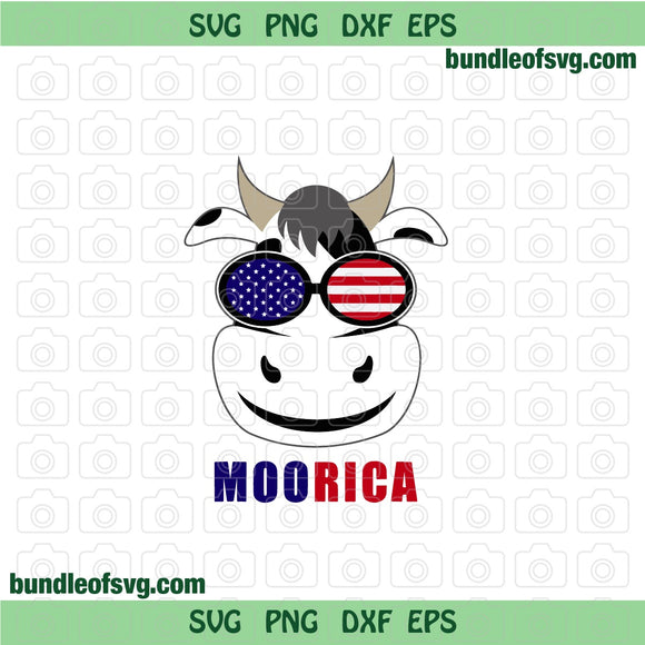 American Flag Sunglasses Cow Moorica svg Flag glasses Cow svg flag bow Cow Patriotic Cow svg png dxf eps files cricut